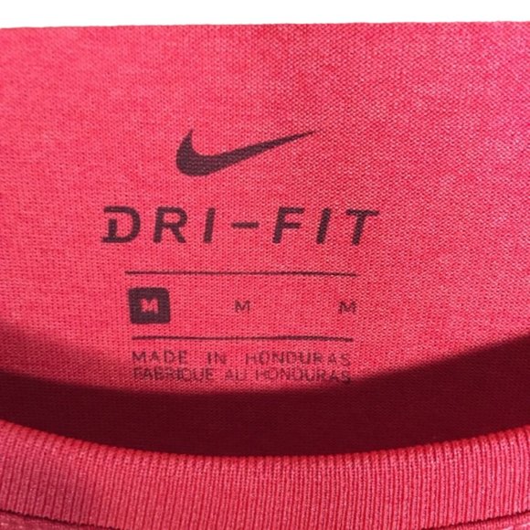 Nike Dri-Fit Long Sleeve Shirt Orange Running Gym Workout Athletic Athleisure M - Picture 3 of 6